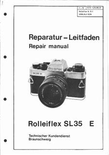 Rollei SL 35 E manual. Camera Instructions.